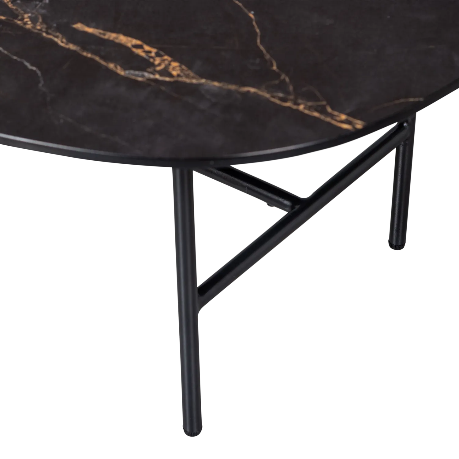 Woood Vajen Salontafel Met Zwart Marmeren Look Blad 80x60cm - KwaliteitWonen.nl