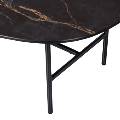 Woood Vajen Salontafel Met Zwart Marmeren Look Blad 80x60cm - KwaliteitWonen.nl