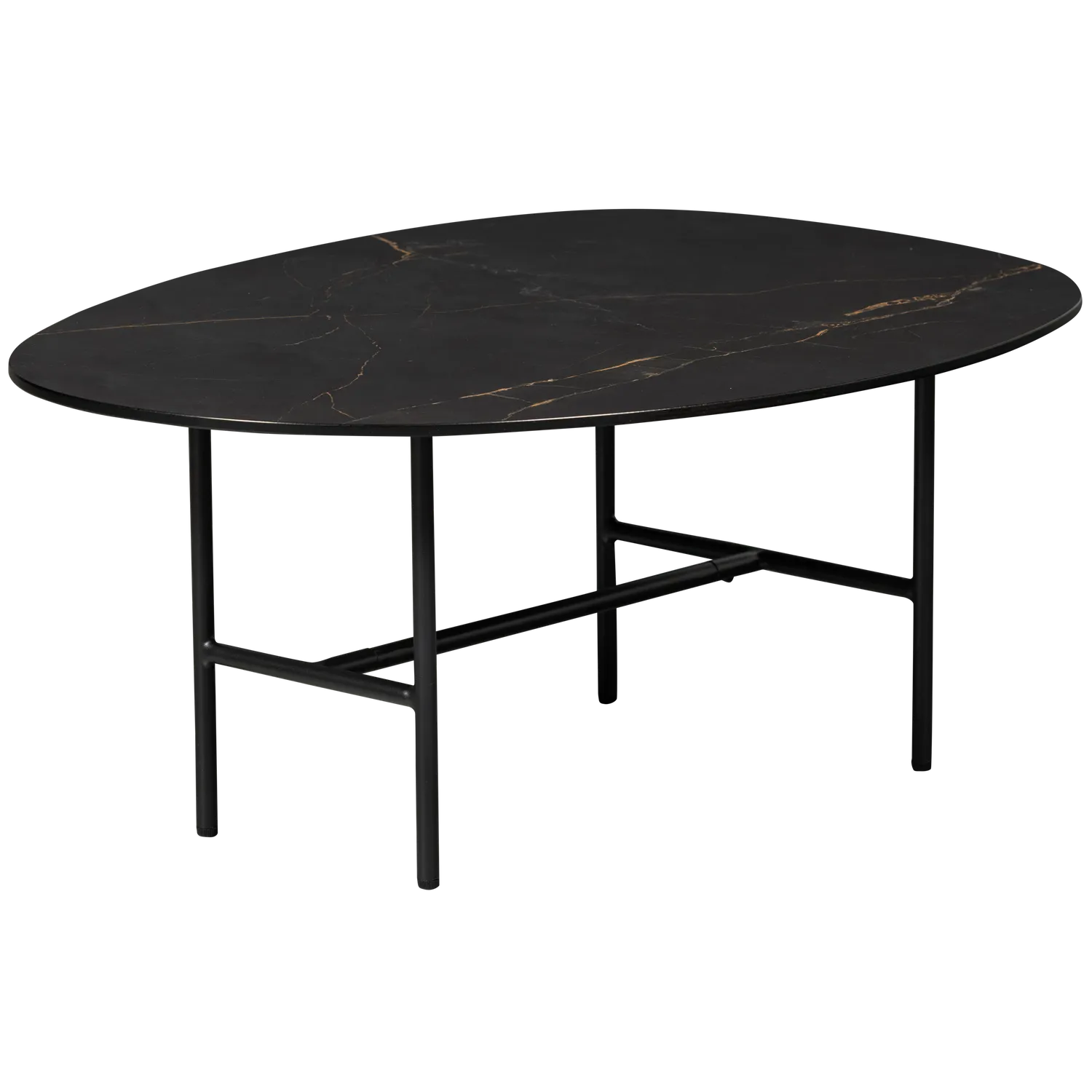 Woood Vajen Salontafel Met Zwart Marmeren Look Blad 80x60cm - KwaliteitWonen.nl