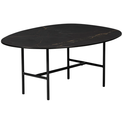 Woood Vajen Salontafel Met Zwart Marmeren Look Blad 80x60cm - KwaliteitWonen.nl