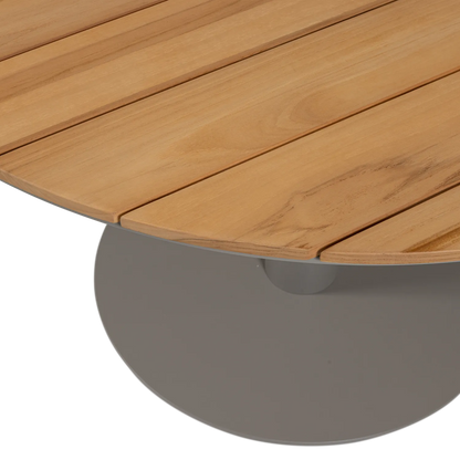 Woood Vela Tuintafel Rond O122 Cm Hout/Aluminium Naturel/Zand [Fsc] - KwaliteitWonen.nl