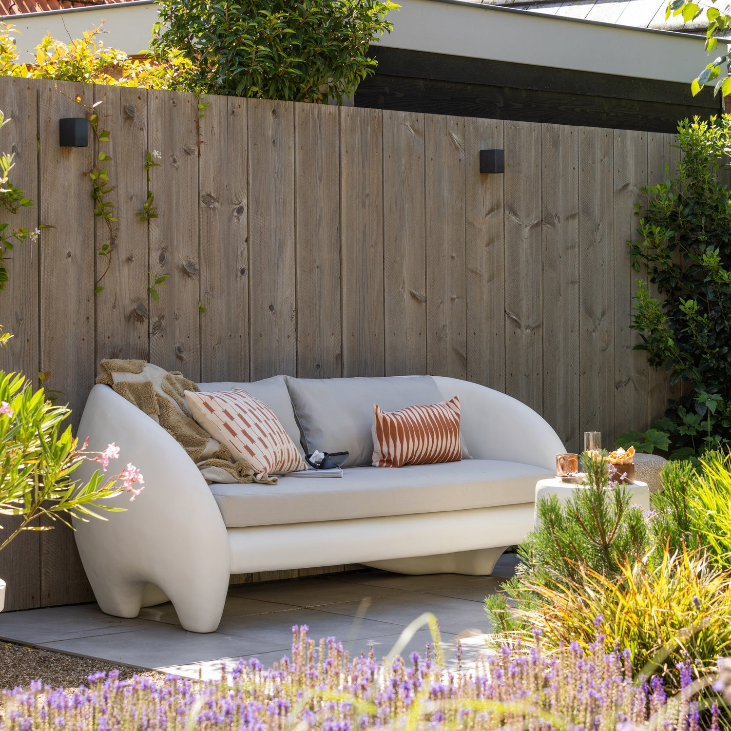 Woood Viale Tuin 2 Zits Loungebank Versterkte Polymeer Naturel - KwaliteitWonen.nl