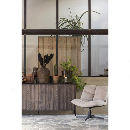 Woood Vinny Draaifauteuil Boucle Zand - KwaliteitWonen.nl