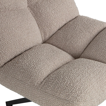 Woood Vinny Draaifauteuil Boucle Zand - KwaliteitWonen.nl