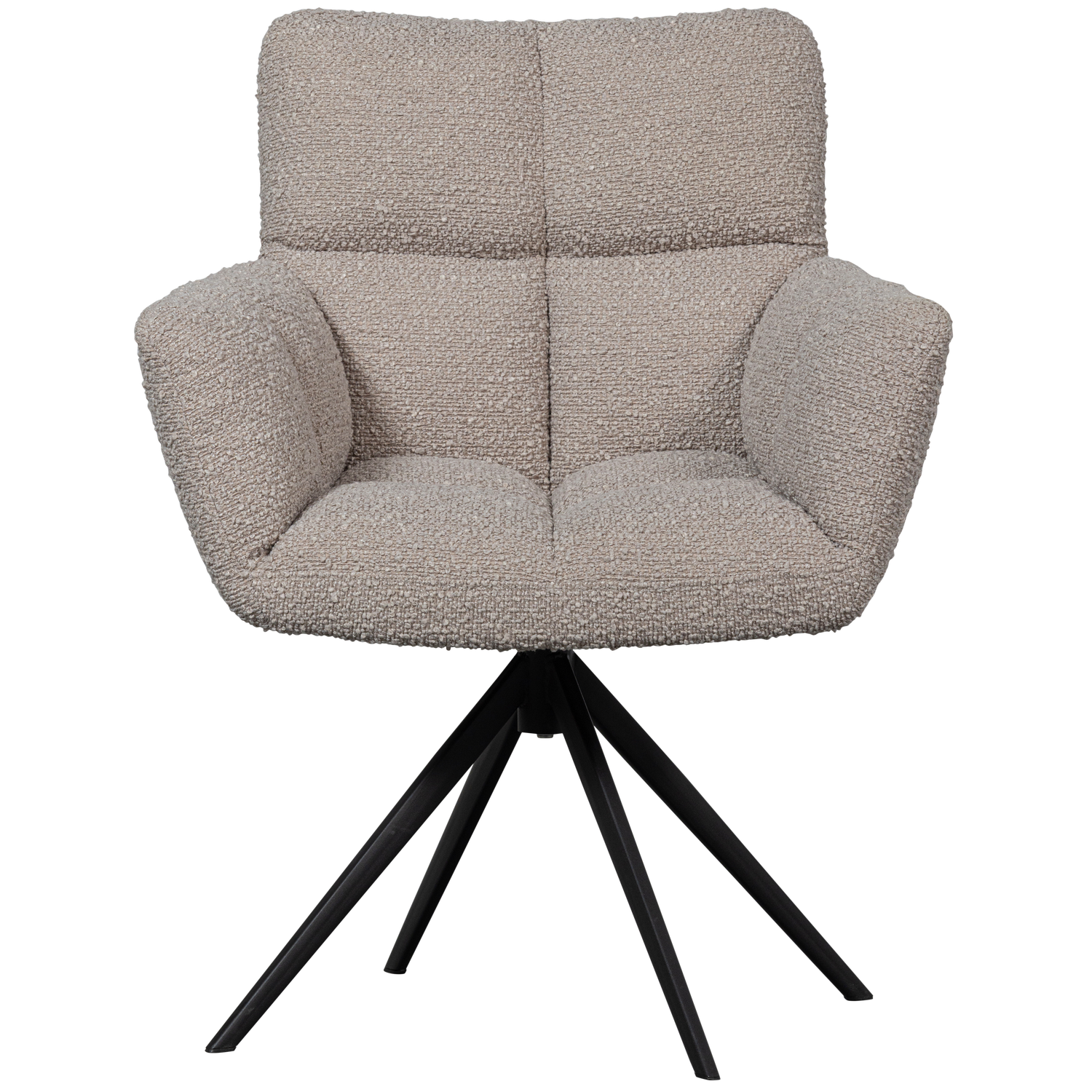 Woood Vinny Draaistoel Met Armleuning Boucle Zand-Kwaliteitwonen.nl