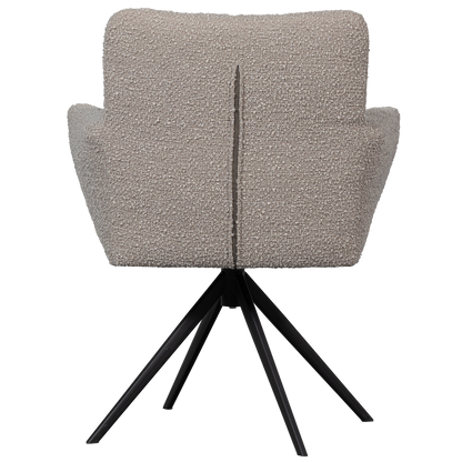 Woood Vinny Draaistoel Met Armleuning Boucle Zand-Kwaliteitwonen.nl