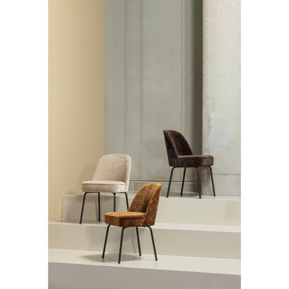 Woood Vogue Eetkamerstoel 3D Chenille Middenbruin - KwaliteitWonen.nl