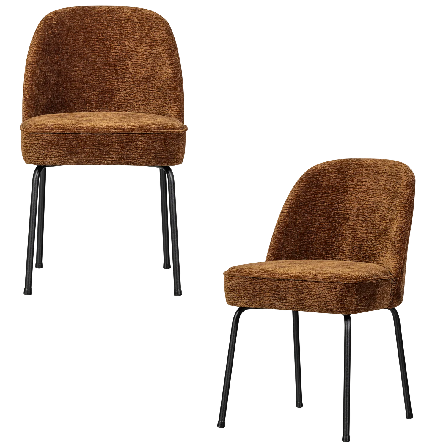 Woood Vogue Eetkamerstoel 3D Chenille Middenbruin - KwaliteitWonen.nl