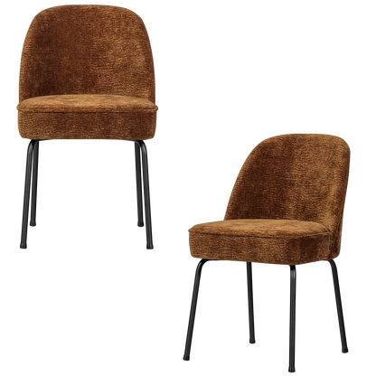 Woood Vogue Eetkamerstoel 3D Chenille Middenbruin - KwaliteitWonen.nl