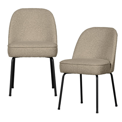 Woood Vogue Eetkamerstoel Boucle Beige - KwaliteitWonen.nl