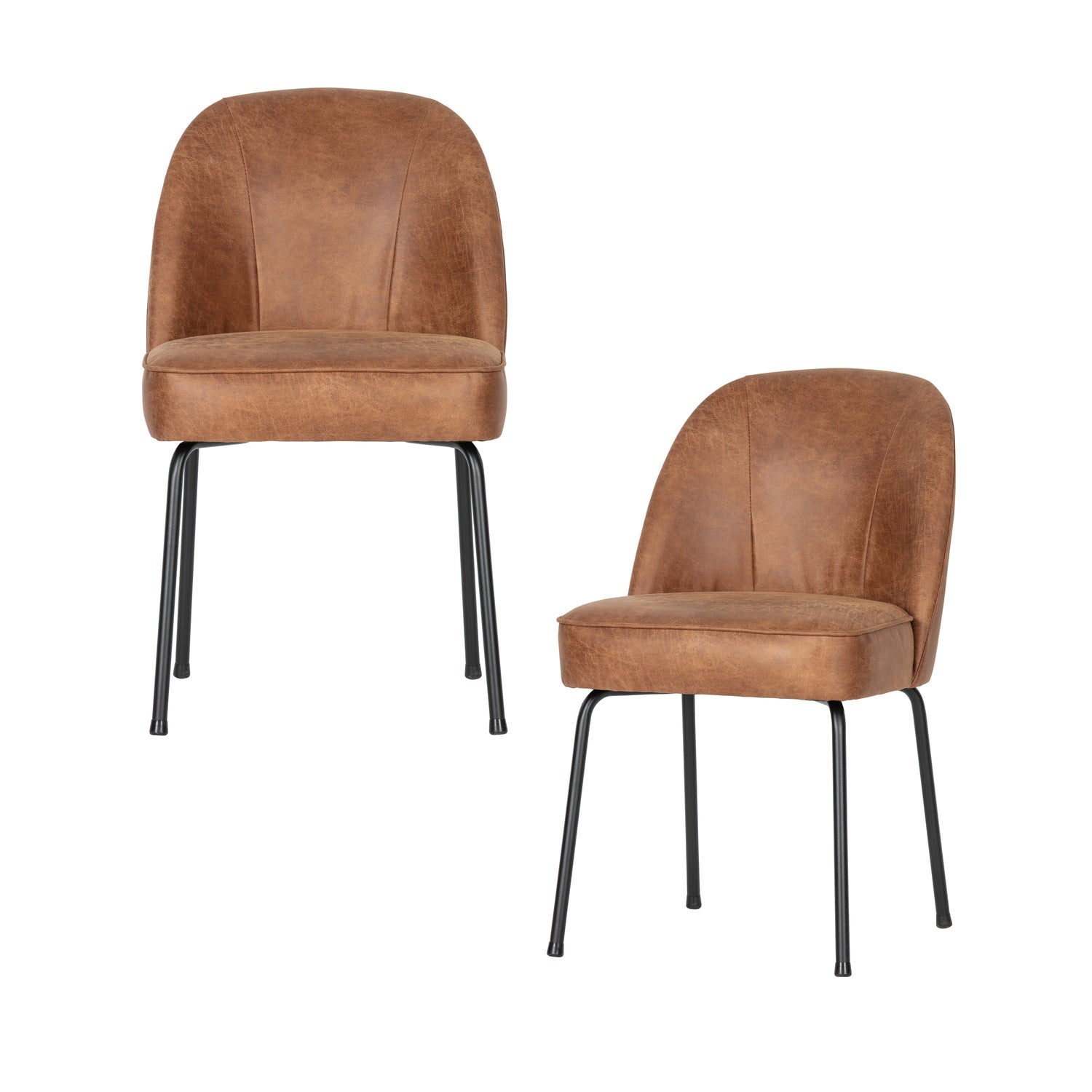 Woood Vogue Eetkamerstoel Ecoleer Cognac - KwaliteitWonen.nl