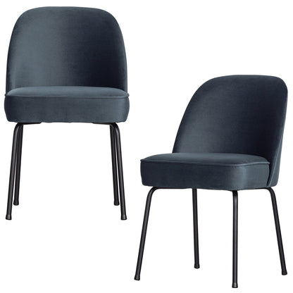 Woood Vogue Eetkamerstoel Velvet Blauw - KwaliteitWonen.nl