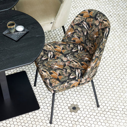 Woood Vogue Eetkamerstoel Velvet Bouquet Zwart - KwaliteitWonen.nl