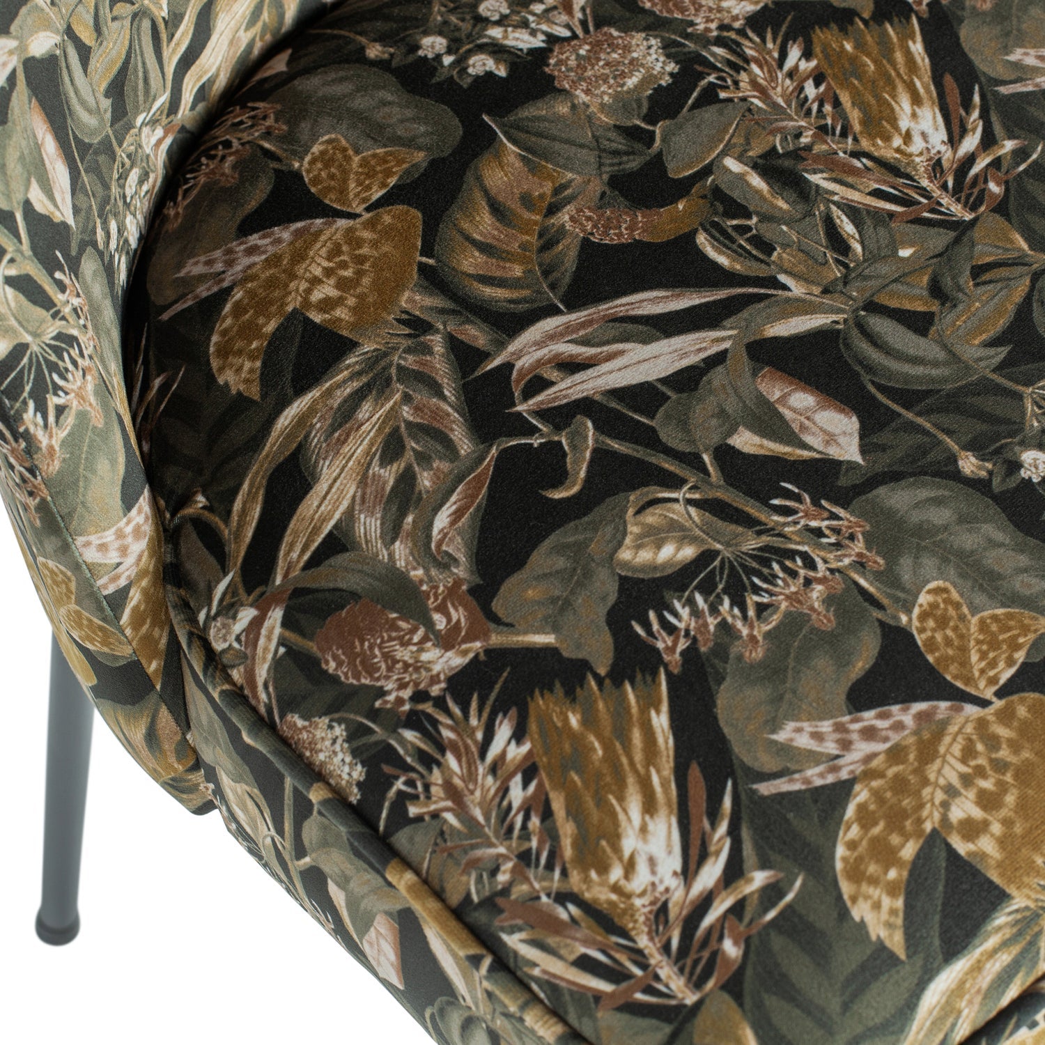 Woood Vogue Eetkamerstoel Velvet Bouquet Zwart - KwaliteitWonen.nl