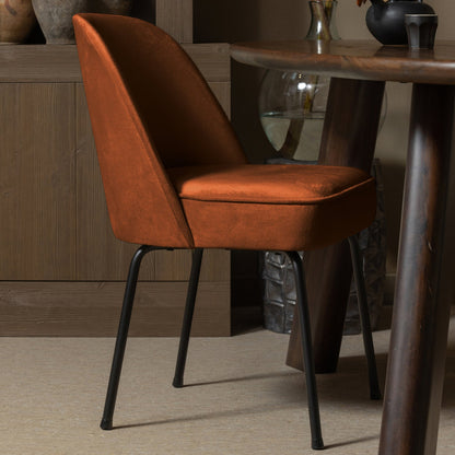 Woood Vogue Eetkamerstoel Velvet Roest - KwaliteitWonen.nl