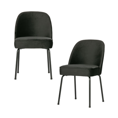 Woood Vogue Eetkamerstoel Velvet Zwart - KwaliteitWonen.nl