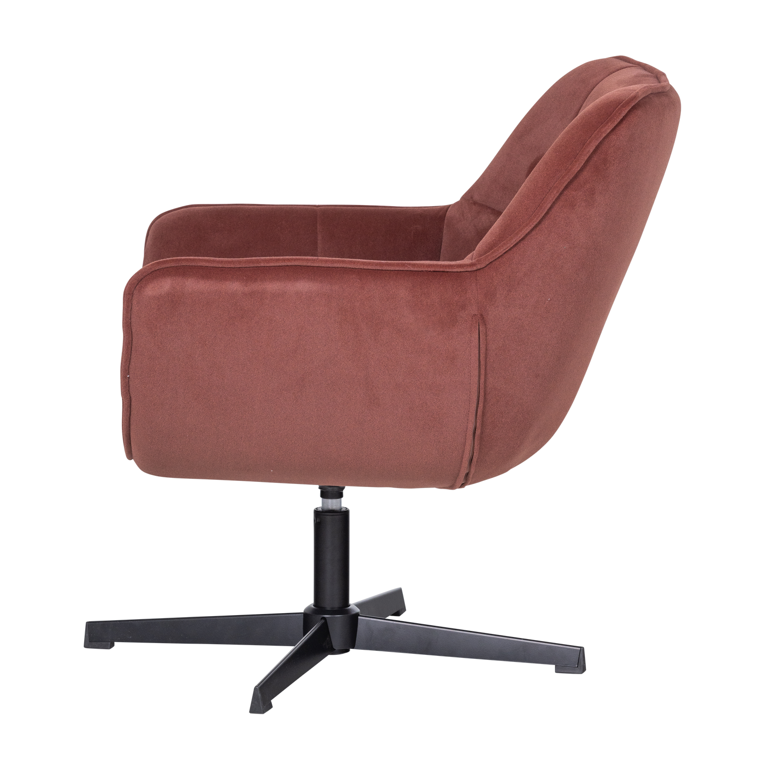 Woood Wibo Draaifauteuil Mat Velvet Bruinrood [Fsc]-Kwaliteitwonen.nl