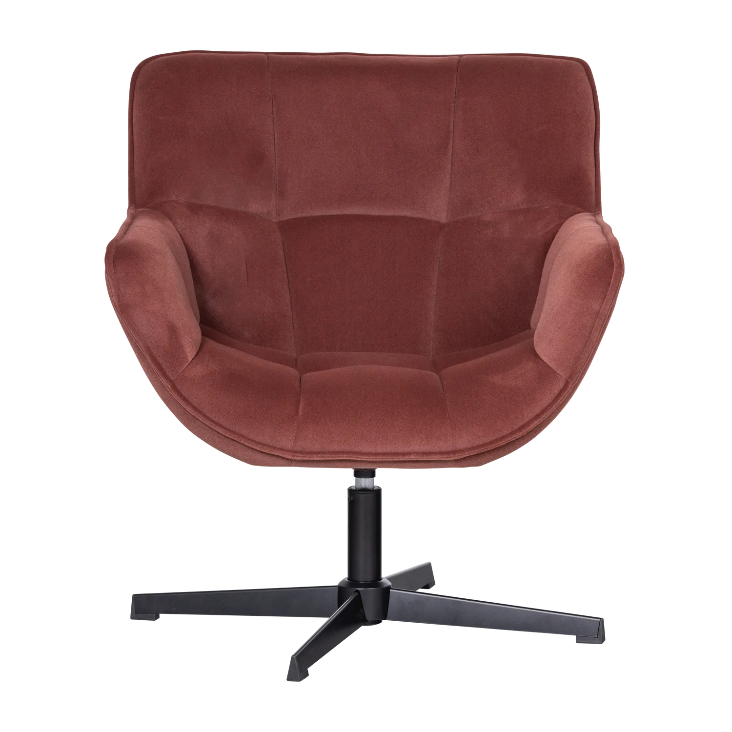 Woood Wibo Draaifauteuil Mat Velvet Bruinrood [Fsc] - KwaliteitWonen.nl