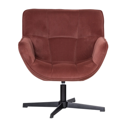Woood Wibo Draaifauteuil Mat Velvet Bruinrood [Fsc] - KwaliteitWonen.nl