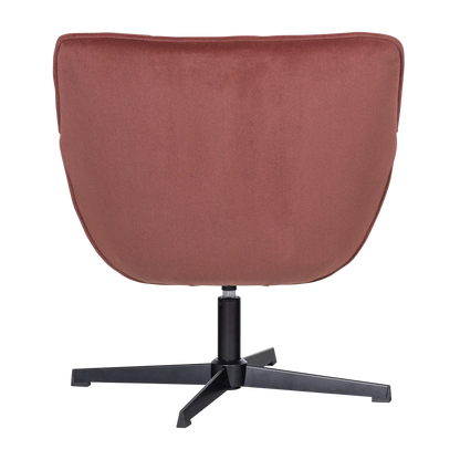 Woood Wibo Draaifauteuil Mat Velvet Bruinrood [Fsc] - KwaliteitWonen.nl