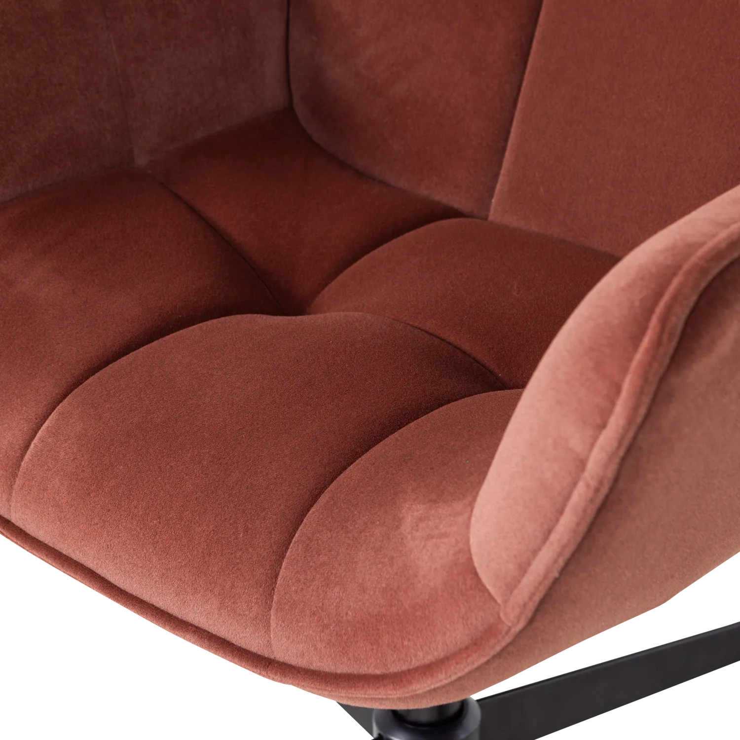 Woood Wibo Draaifauteuil Mat Velvet Bruinrood [Fsc] - KwaliteitWonen.nl