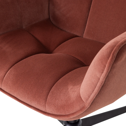 Woood Wibo Draaifauteuil Mat Velvet Bruinrood [Fsc] - KwaliteitWonen.nl