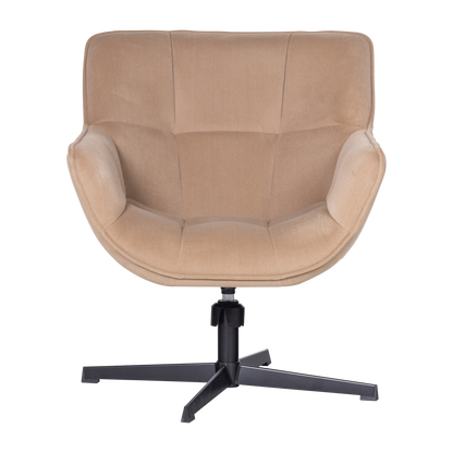 Woood Wibo Draaifauteuil Mat Velvet Zand [Fsc]-Kwaliteitwonen.nl