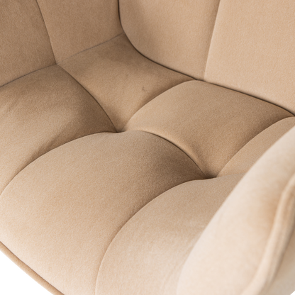 Woood Wibo Draaifauteuil Mat Velvet Zand [Fsc]-Kwaliteitwonen.nl