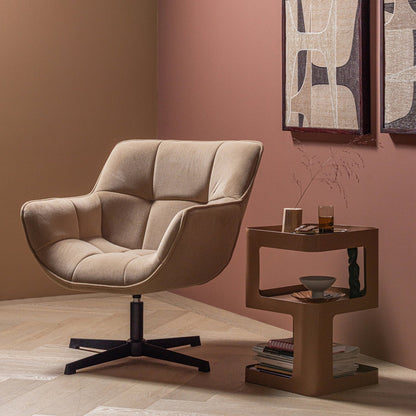 Woood Wibo Draaifauteuil Mat Velvet Zand [Fsc] - KwaliteitWonen.nl