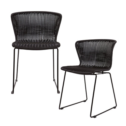 Woood Wings Tuinstoel Zwart (Set van 2) - KwaliteitWonen.nl