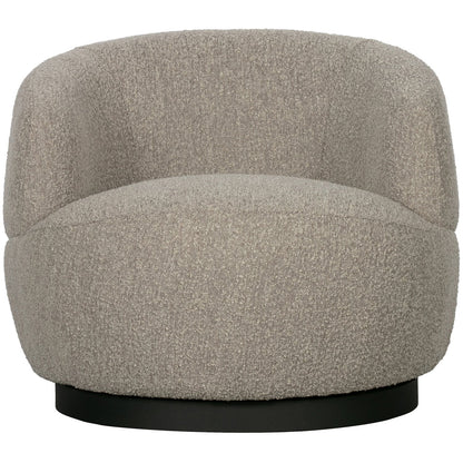 Woood Woolly Draaifauteuil Boucle Naturel Melange - KwaliteitWonen.nl