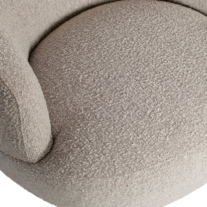 Woood Woolly Draaifauteuil Boucle Naturel Melange - KwaliteitWonen.nl