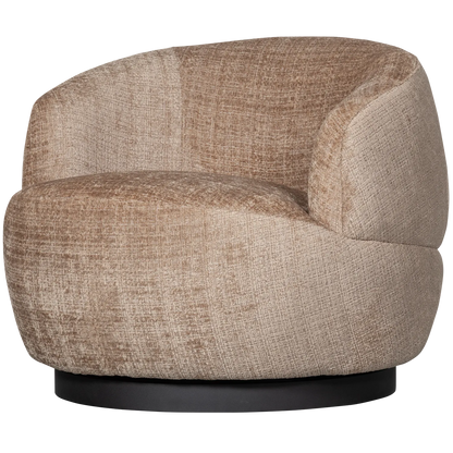 Woood Woolly Draaifauteuil Chenille Zand - KwaliteitWonen.nl