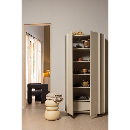 Woood Yvo Bijzettafel Betonlook Naturel - KwaliteitWonen.nl