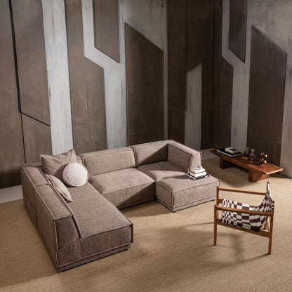 Woood Zano Fauteuil Hout Bruin Met Kelim Zitting Naturel - KwaliteitWonen.nl
