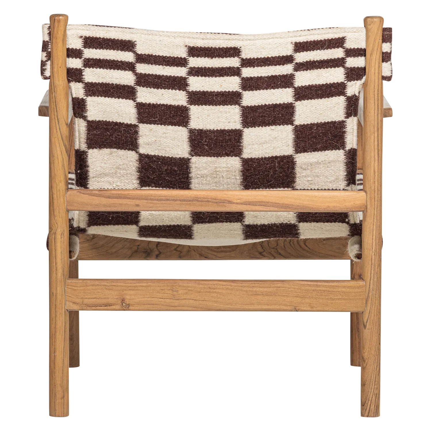 Woood Zano Fauteuil Hout Bruin Met Kelim Zitting Naturel - KwaliteitWonen.nl