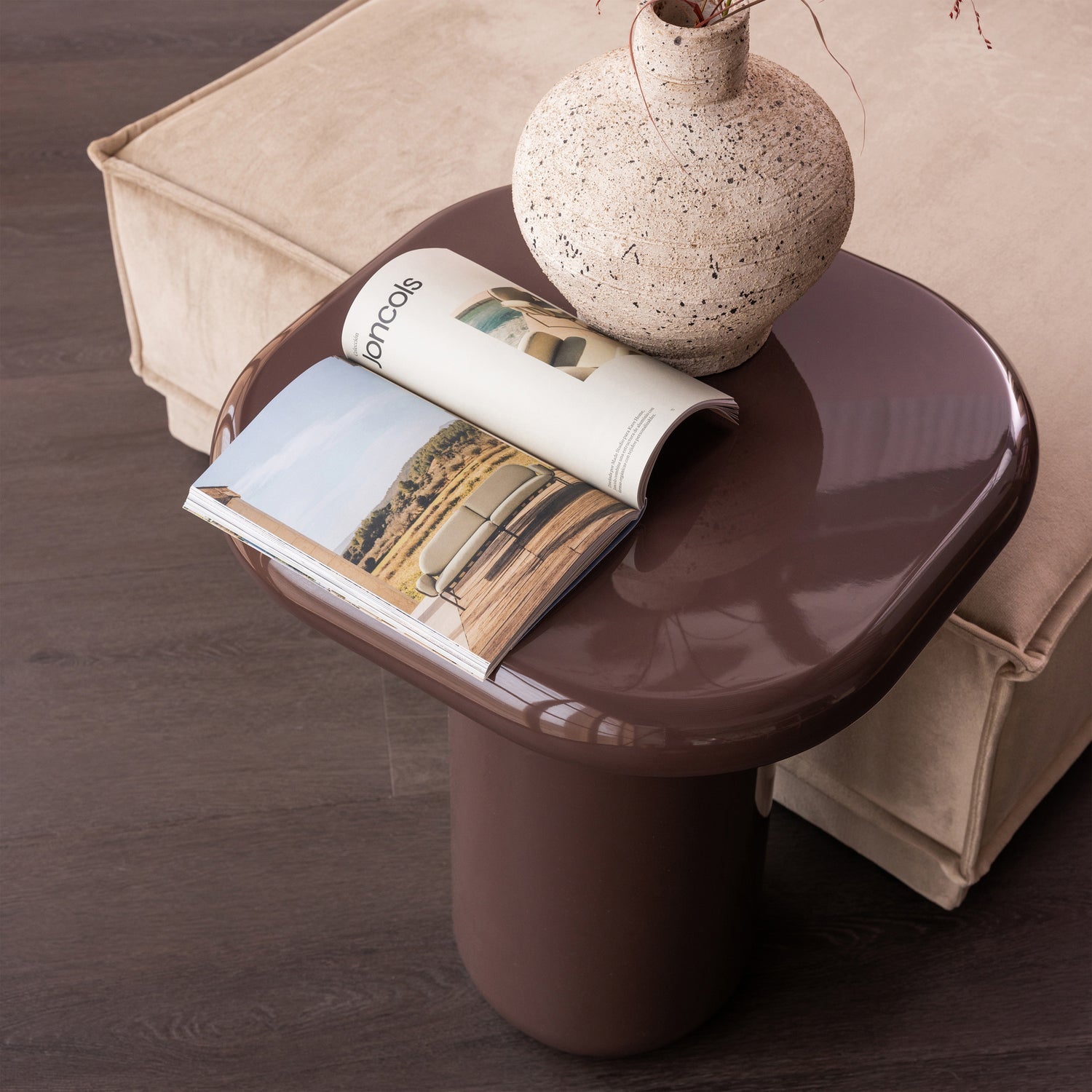 Woood Zava Bijzettafel Hout Hoogglans Donkerbruin [Fsc] - KwaliteitWonen.nl