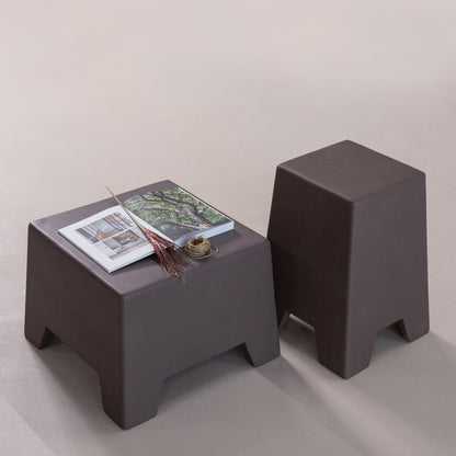 Woood Zina Bijzettafel Hoog Cement Bruin - KwaliteitWonen.nl