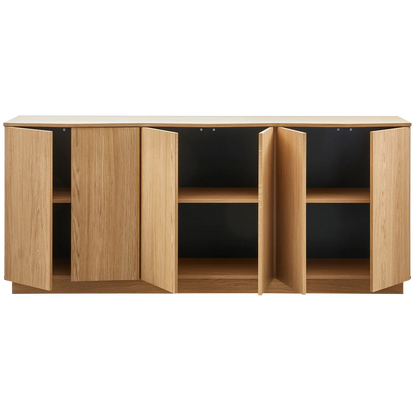 Woood Zuma Dressoir 200cm Eiken Fineer Transparant [Fsc] - KwaliteitWonen.nl