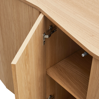 Woood Zuma Dressoir 200cm Eiken Fineer Transparant [Fsc] - KwaliteitWonen.nl