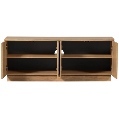 Woood Zuma Dressoir TV Meubel 133cm Eiken Fineer Transparant [Fsc] - KwaliteitWonen.nl
