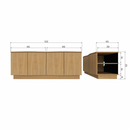 Woood Zuma Dressoir TV Meubel 133cm Eiken Fineer Transparant [Fsc] - KwaliteitWonen.nl